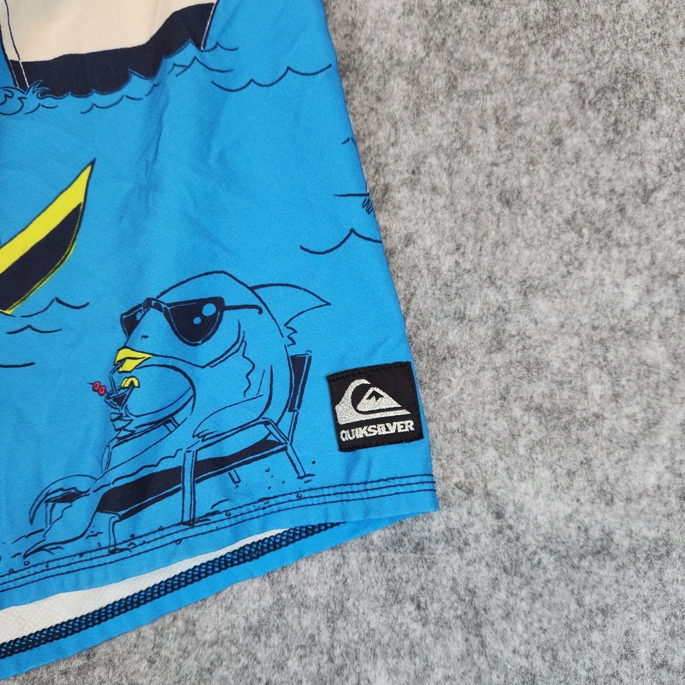 Quiksilver Lake Haveabrew Board Shorts Men 33 Blue Swim Trunks Surf Yatch Shrimp - Picture 3 of 7
